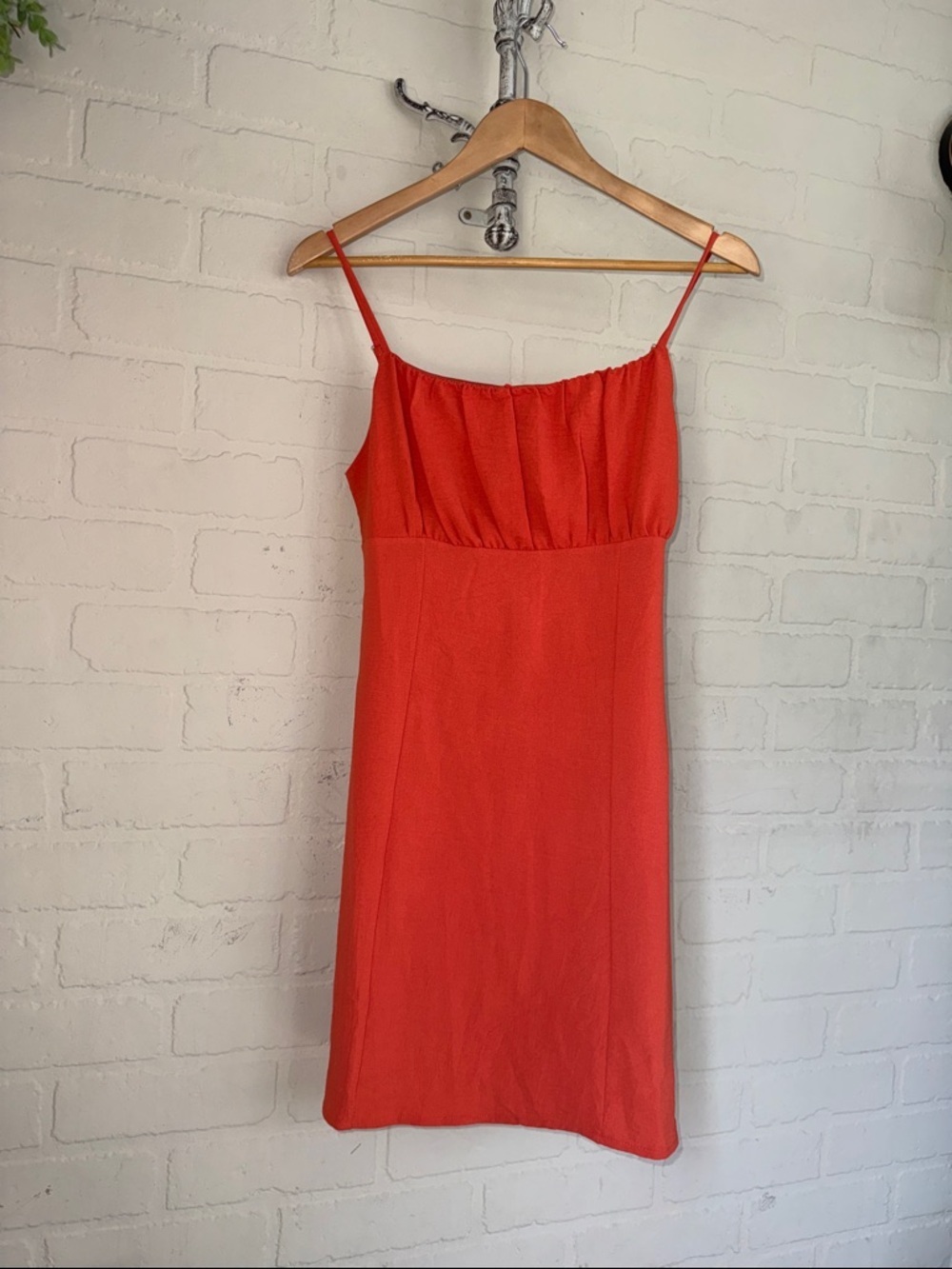 Rolla Coster orange coral Spaghetti-Strap Mini Dress large